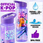 KPop Demon Hunters Officially Licensed Huntrix Water Bottle for Girls, 25oz Leak Proof with Straw Lid, Gifts for Girls