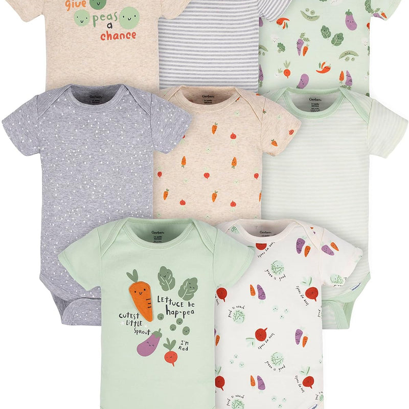 Gerber Baby Boys & Girls 8-Pack Short Sleeve Onesies Bodysuits
