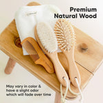 Wooden Baby Hair Brush for Toddler, Infant Cradle Cap (Walnut, Regular) | Soft Goat Bristles Brush for Newborn Girl, Boy Hair, Scalp, Styling, Gentle Grooming, Baby Comb, Baby Bath Essentials