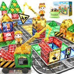 Coodoo Dinosaur Magnetic Tiles STEM Sensory Toy for 3+ Year Old Kids