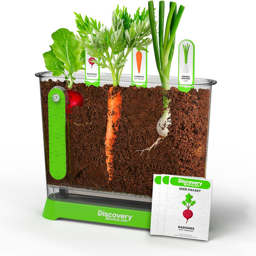 Discovery Edible Veggie Garden Watch-It-Grow Kit for Kids, DIY STEM Activity with 11-Piece Science Kit