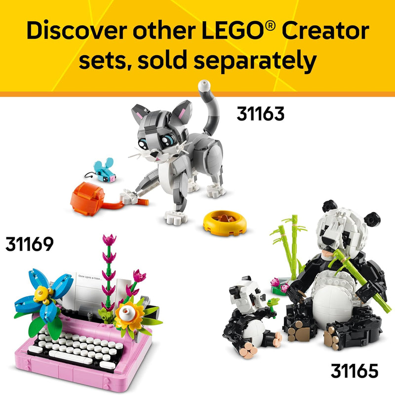 LEGO Creator 3 in 1 Cute Bunny Toy Building Set, 326-piece, 8+, 31162