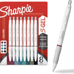 Sharpie S-Gel Pens, Fashion Barrel Gel Pens, Pearl White Body, Medium Point (0.7mm), Bold Ink Colors, 12 Count