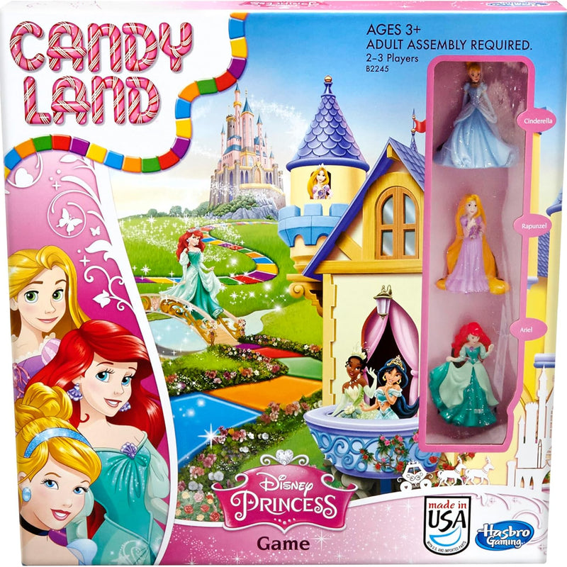 hasbro gaming candy land disney princess edition board game, preschool game for 2 to 3 players, ages 3 and up