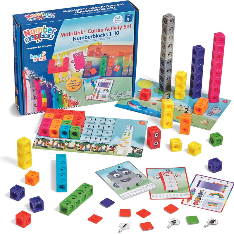 Numberblocks MathLink Cubes, 30 learning activities, counting blocks for kids, ages 3-5, preschool educational toys