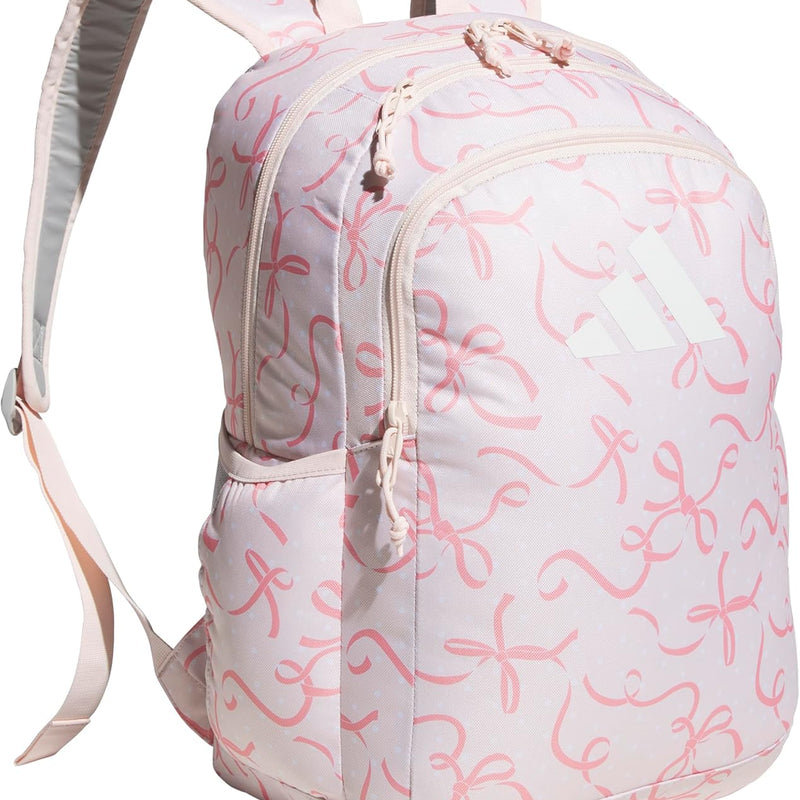 adidas Kids Affiliate Backpack – School Bag for Girls and Boys, 27L, Bow Print Pink Tint/Pink Tint, OSFA