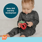RaZbaby Bites Silicone Baby Teething Toy with Textured BerryBumps for Teething Relief
