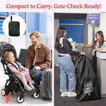 J.L. Childress Gate Check Travel Bag for Single & Double Strollers, Black | AirTag compatible Gate Check Bag keeps strollers clean, protected & easy to identify when airport gate checking