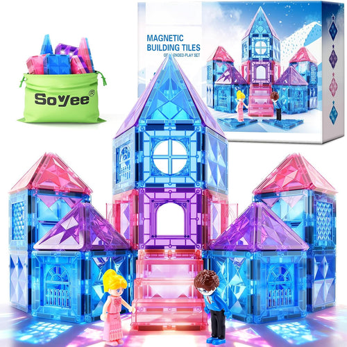 Soyee Diamond Magnetic Building Blocks Princess Toys for 3-8 Year Old Girls and Boys