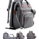 ISMGN Diaper Bag Backpack with Changing Station, Baby Bag for Mom, Grey | Baby Diaper Bag, Large Diaper Bag Backpack, Baby Bags for Boys Girls, Mens Diaper Bag, Diaper Backpack for Women