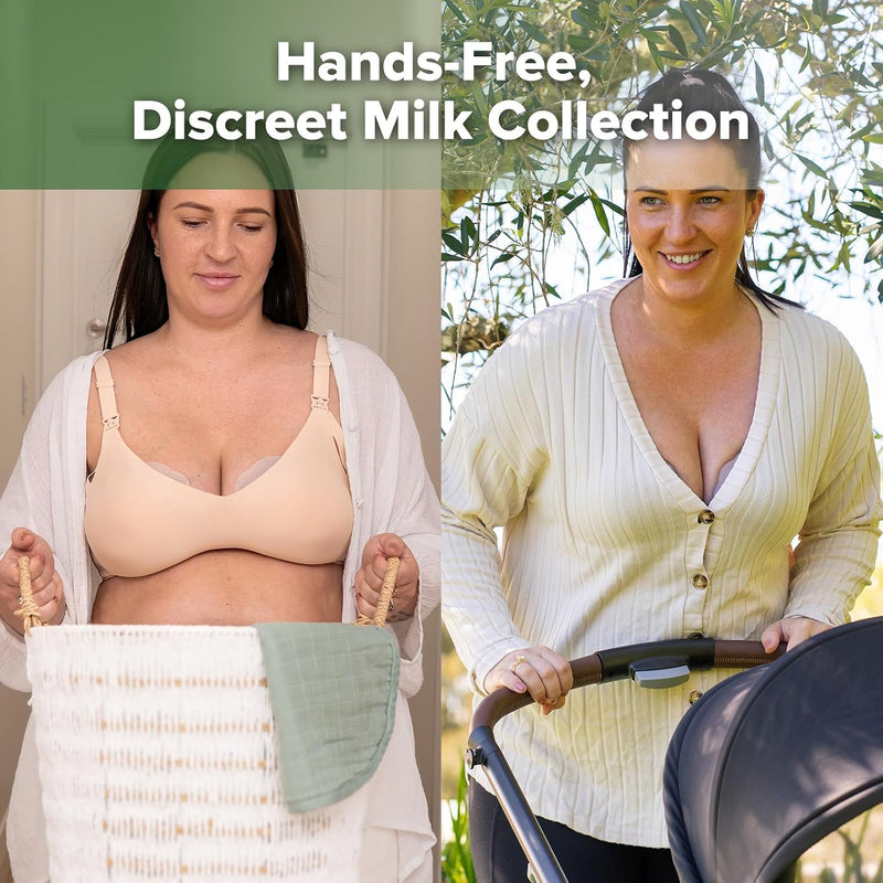 haakaa Petal Soft Silicone Milk Collector for Breastfeeding - 2PCS | Discreet Leak-Protection Breast Milk Saver, Reusable Breast Shells Milk Collection Cup for Breastfeeding with Cleaning Brush