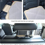 Viaviat Car Seat Protector Leather Waterproof Child Safety Seat Protector Cover with Thick Pad and 2 Large Pockets Durable Kick Mat for All Auto Seat (Beige)