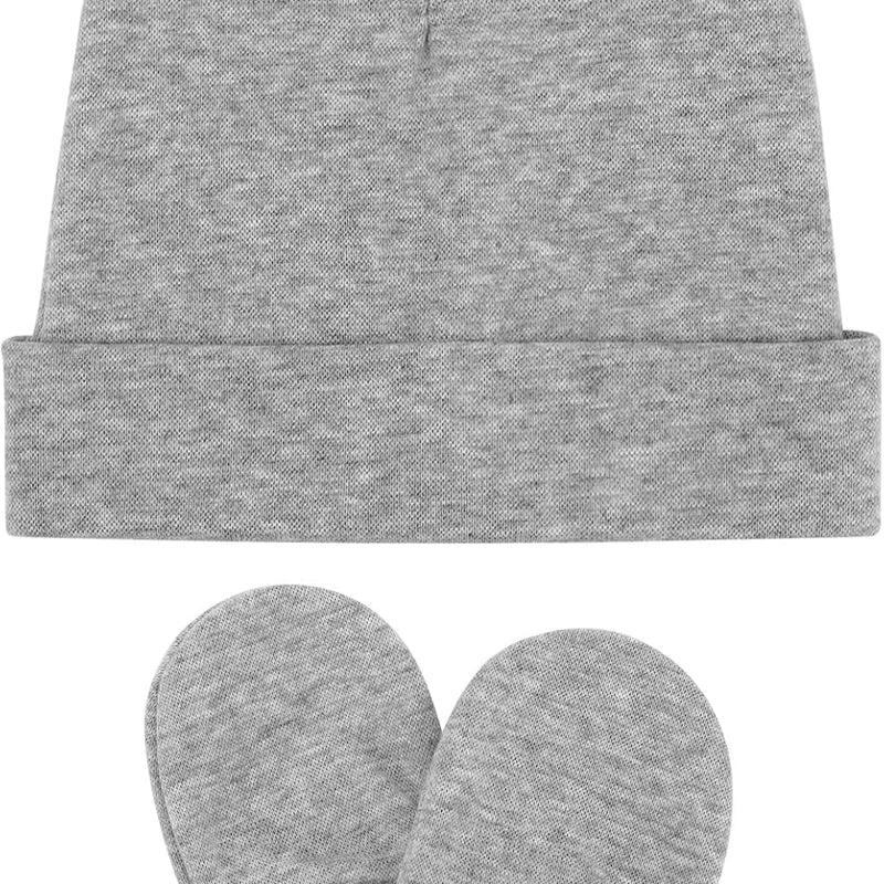 BQUBO Baby Hats and Mittens Infant Cotton Beanie Gloves No Scratch Set Newborn Hospital Hat for Boys Girls