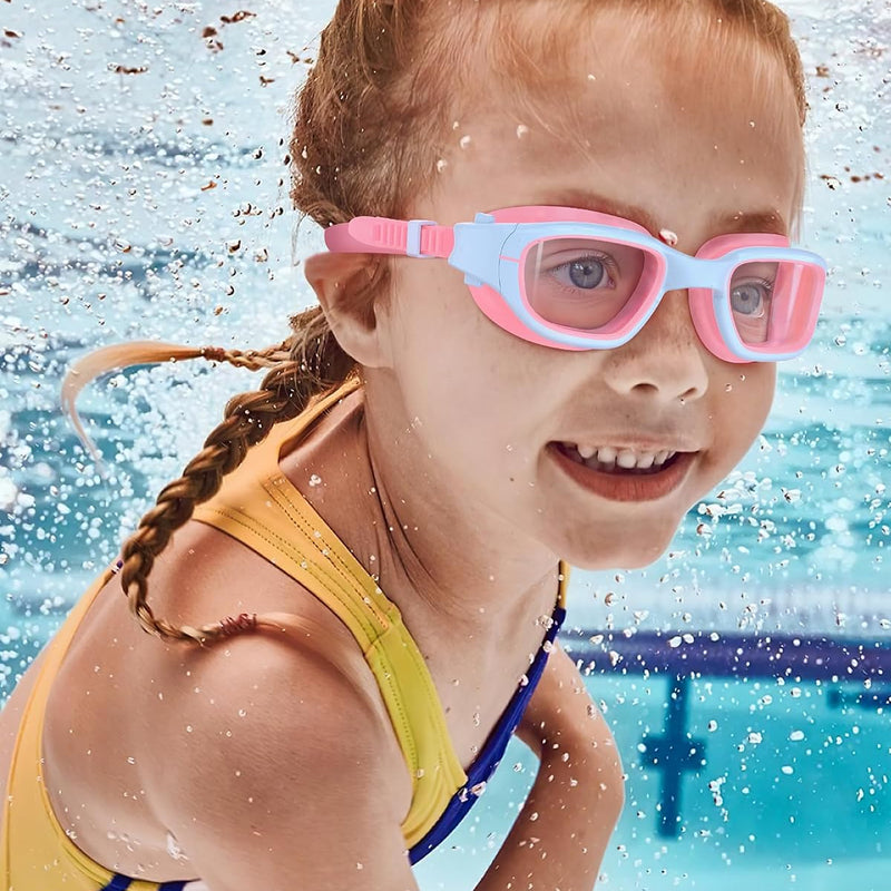 Kids Swim Goggles,Swimming Goggles for Kids 6-14, Anti-Fog UV Protection Pool Glasses for Boys Girls