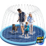80" Non-Slip Splash Pad for Kids and Dogs, Premium Inflatable Slide with Anti-Slip Safety and Quick Inflation