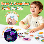 JMMICO 81 PCS 3D Art Paint & Puff Set, Mess-Free Crafts for Kids Ages 4-8 | Glow-in-the-drak Aqua Water Puffs, Gifts for Girls Boys, Creative & No Mess Painting Crafts for Kids 4 5 6 7 8 9 Year Old