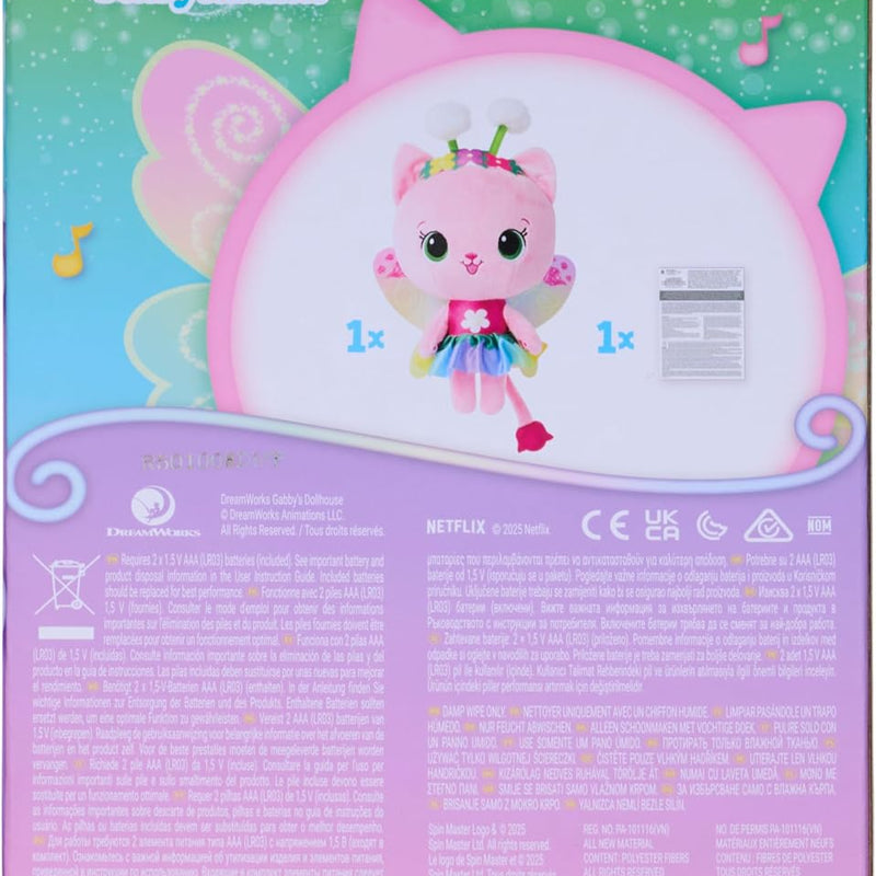 Gabby’s Dollhouse Fairylandia Official Rainbow Light-Up Kitty Fairy Plush, Cat Stuffed Animal, Sensory Toys for Ages 3 & Up