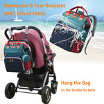Baby Diaper Bag with Changing Station, Waterproof Diaper Bag Backpack for Moms Dads with USB Charging Port, Baby Shower Gifts, Large Capacity diaper backpack,Red-Green-Blue