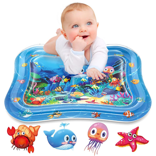 Infinno Tummy Time Mat, Premium Baby Water Play Mat for 3-24 Months, Sensory Development, Pink Theme