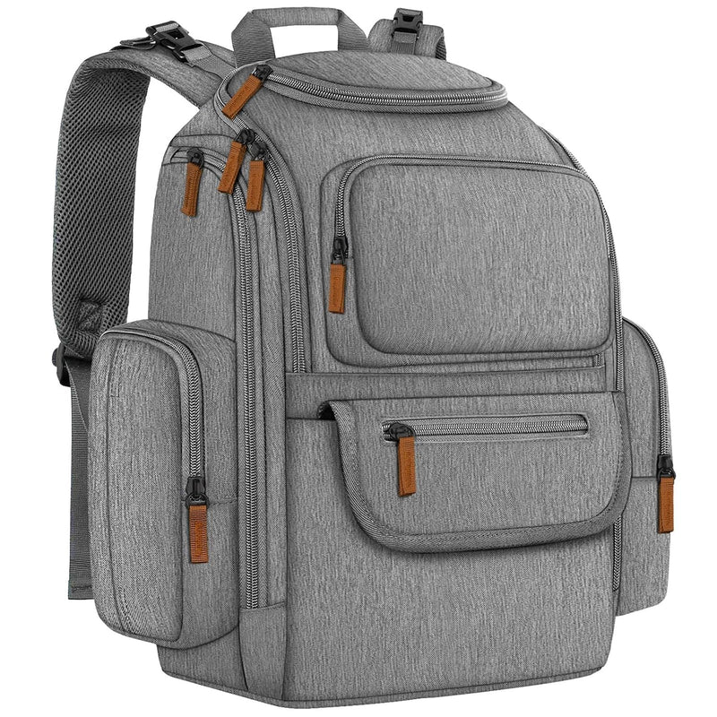 Mancro Diaper Bag Backpack, Dad Diaper Bag with 2 Side Insulated Pockets | Multifunctional Water Resistant Diaper Backpack for Men Women with Stroller Straps, Travel Baby Bag Backpack, Black