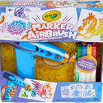 Crayola Marker Airbrush Spray Art Kit, Battery-Powered Sprayer with 8 Washable Markers & 5 Stencils, DIY Craft Set, Ages 6+