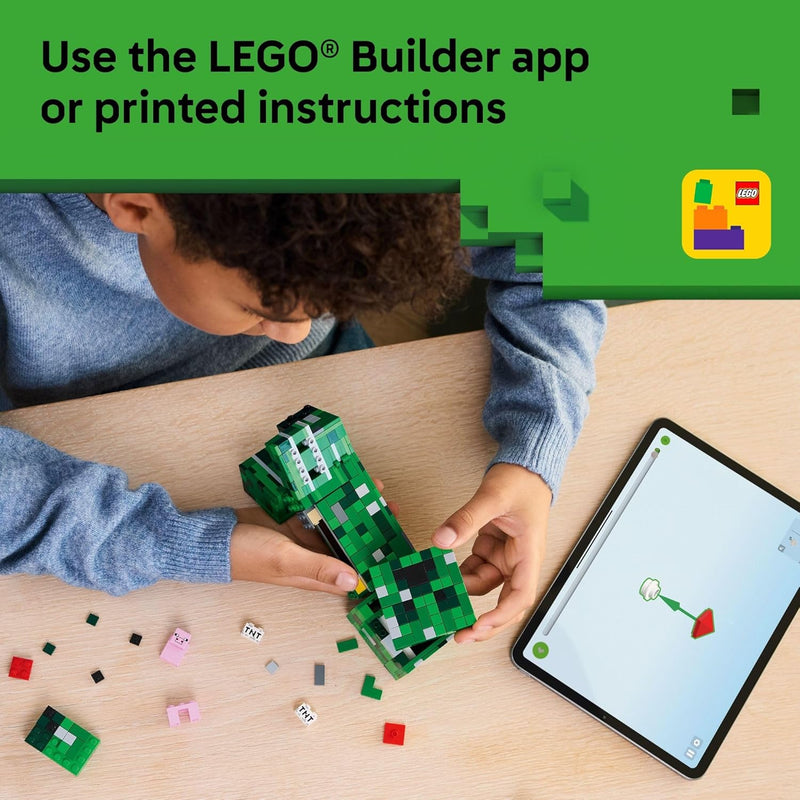 LEGO Minecraft The Creeper Building Toy for Kids, Ages 10+, Includes 1st Version Creeper Minifigure