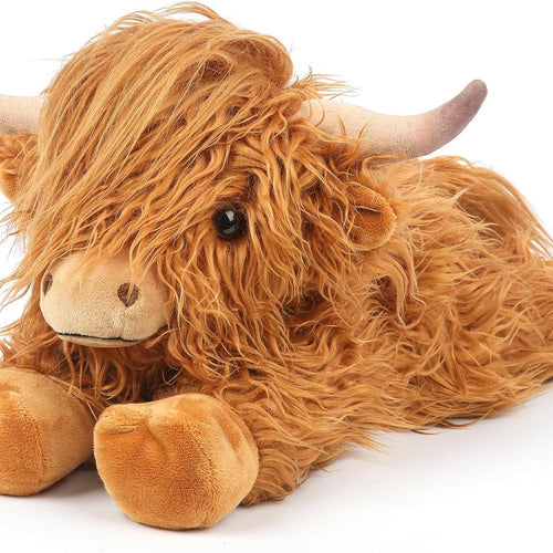 Highland Cow Stuffed Animals, Microwavable Stuffed Animals Heating Pad for Cramps, Pain Stress Relief, Heatable & Coolable Lavender Scented Cow Plush Toy for Anxiety, Women Kid Bedtime Highland Cattle