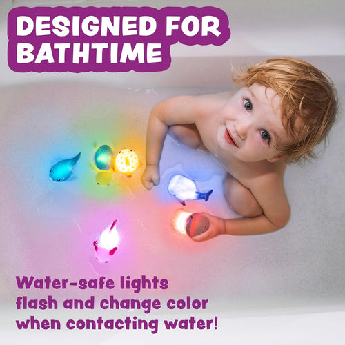 Tub Works Under the Sea Light Up Bath Toys 6 Pack Water-Activated Color Changing