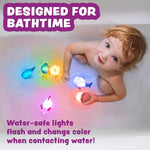 Tub Works Under the Sea Light Up Bath Toys 6 Pack Water-Activated Color Changing