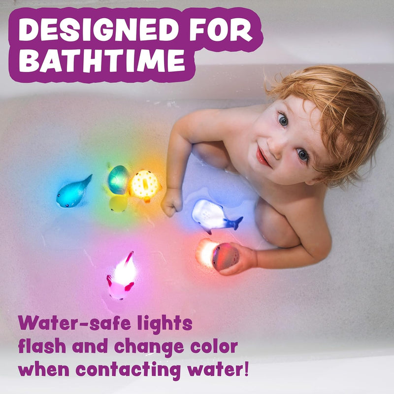 Tub Works Under the Sea Light Up Bath Toys 6 Pack Water-Activated Color Changing