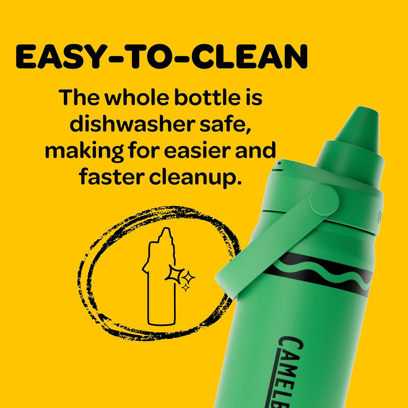 CamelBak Crayola Chug Insulated Stainless Steel Water Bottle, Cold Retention Design with Spill Resistant Chug Lid for Everyday Hydration, 16oz, Mountain Meadow