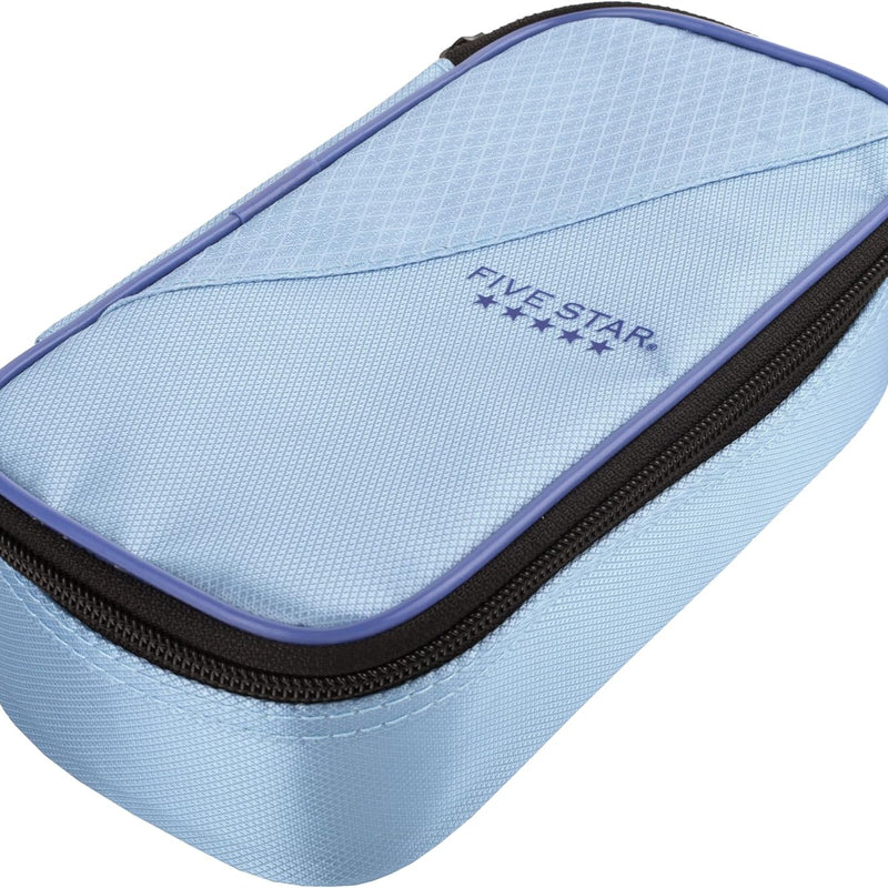 Five Star Pencil Pouch, Pen Case, High-Capacity Zipper Pouch, Storage Organizer for School Supplies Earbuds Chargers Cables Makeup, Blue/Denim (500212F-ECM)
