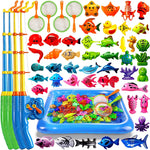 CozyBomB Magnetic Fishing Toys Game Set for Kids, Water Table Bathtub Kiddie Pool Party