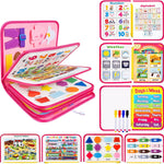 Issray Montessori Toddler Busy Board, 12-Page Educational Activity Book, 24-in-1 Learning Toy for Motor Skills