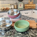 Monkey Proof™ Non-Toxic Stainless Steel Child Bowl 5” with Non-Slip Silicone Shell, Multi-color, (Set of 4 bowls) Unbreakable, Mess Free Feeding for Babies, Toddlers, Kids, BPA free