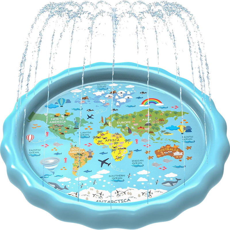 SplashEZ 3-in-1 Splash Pad, Sprinkler & Baby Pool - Toddler Outdoor Water Toys for Learning & Fun