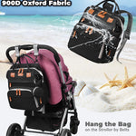Baby Diaper Bag with Changing Station, Waterproof Diaper Bag Backpack for Moms Dads with USB Charging Port, Baby Shower Gifts, Baby essentials, Black