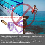 Seago Kids Swim Goggles Snorkel Diving Mask for Youth(5-15), Anti-Fog 180° Clear View