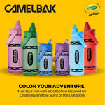 CamelBak Crayola Flip Straw Kids Water Bottle with Bite Valve, Tritan Renew Design for School and Everyday Use, 14oz, Violet