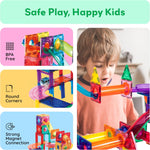 PicassoTiles 108pc Magnetic Marble Run Building Tiles STEM Learning Toy Preschool Construction Kit for Kids