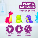 Mold-Free Dinosaur Bath Toys: Soft, Squeezable, and Float on Water for Toddlers