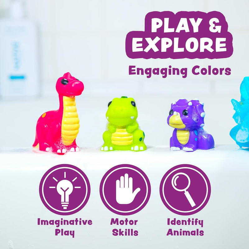 Mold-Free Dinosaur Bath Toys: Soft, Squeezable, and Float on Water for Toddlers
