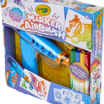 Crayola Marker Airbrush Spray Art Kit, Battery-Powered Sprayer with 8 Washable Markers & 5 Stencils, DIY Craft Set, Ages 6+