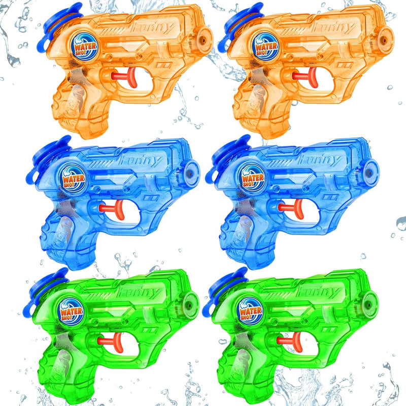 Mini Water Gun for Kids Toddler: 2 Pack Water Guns Soaker Squirts Blasters with Trigger for Boys Girls Bath Toys - Ideal Pool Toys Summer Outdoor Beach Fighting Play