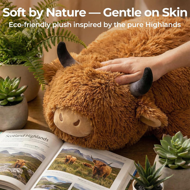 Mewaii Mom's Choice Award | 4 lbs Weighted Stuffed Animals Highland Cow - 23" Heavy Weighted Plush & Stuffy - Realistic Scottish Cow Plushy Gift for Kids & Adults - Large Cuddly Weighted Cow Toy