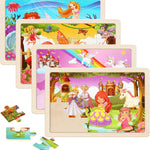Wooden Dinosaur Puzzles for Kids 3-5, 20-Piece Wood Jigsaw Puzzles, Preschool Educational Brain Teasers