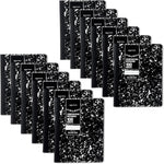 Amazon Basics Composition Notebook, College Ruled, 100 Sheets, 9.75" x 7.5", Assorted Marble Colors, 4-Pack