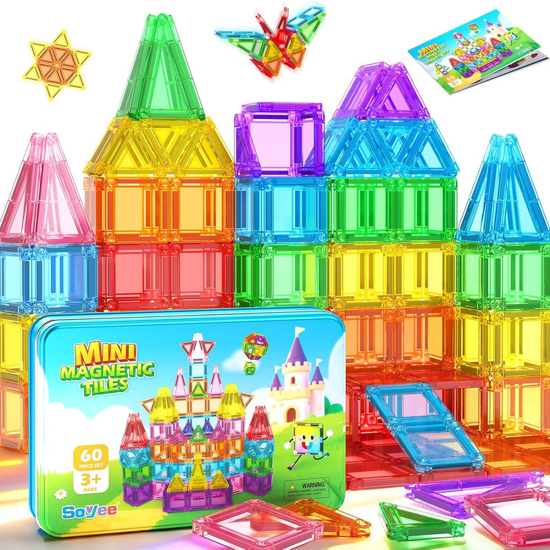 Magnetic Tiles Toddler Toys, Magnetic Building Blocks for Kids Ages 3-12