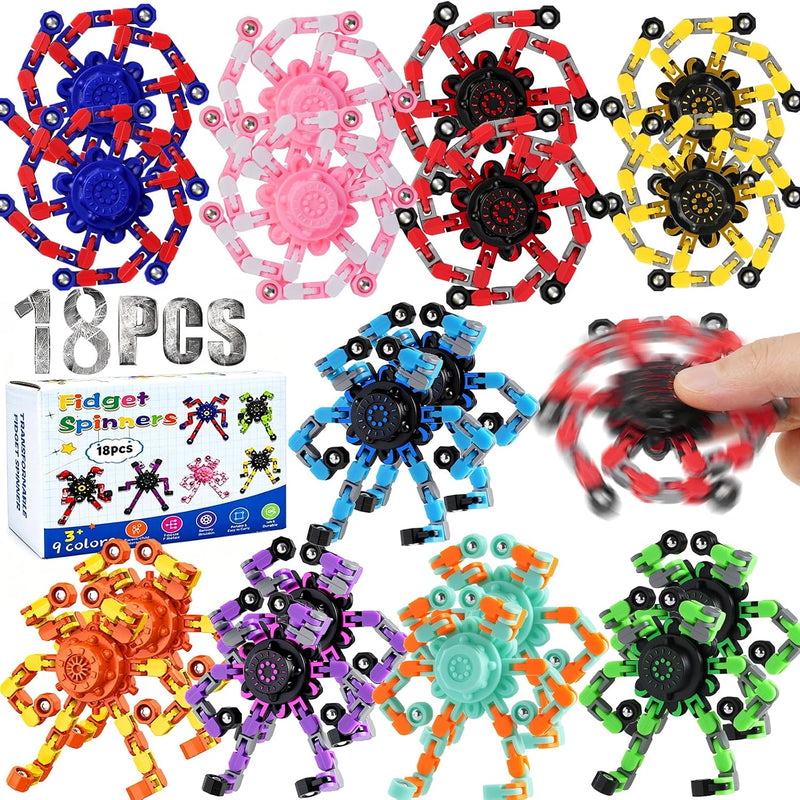 9PCS Transformable Fidget Spinners, Sensory Fidget Deformable Chain DIY Robot Spinner Sensory for Boys, Fidget Toys for Party Favors Travel Toys