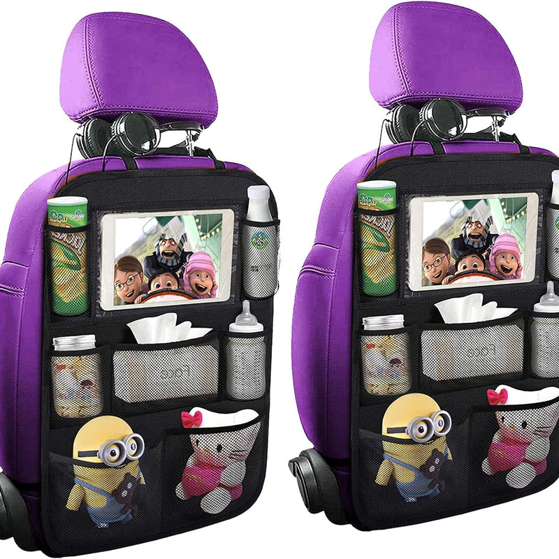 ONE PIX Backseat Car Organizer Mats Back Seat Organizers and Storage Bag with Touch Screen Tablet Holder for Kids Toddlers Car Seats, Travel Accessories, Road Trip Essentials Kids